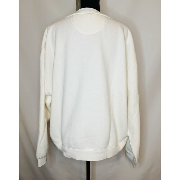 J. Crew Heritage Fleece Crop Cozy‎ Pullover Sweatshirt Ivory Women's XL NWT - Picture 3 of 10